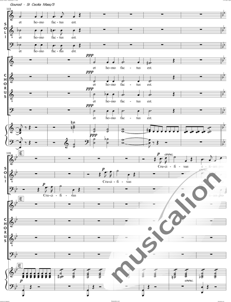 Gounod, Charles: Messe Solennelle de Sainte Cécile (Solemn Mass for St. Cecilia),  Credo - Choir>SATB+Organ:7