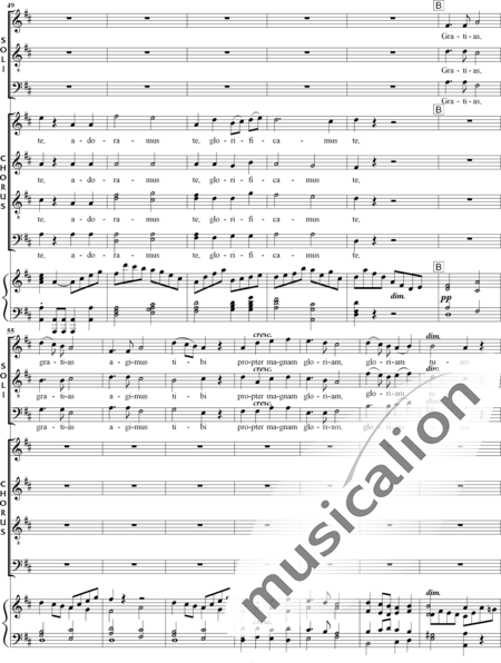 Gounod, Charles: Messe Solennelle de Sainte Cécile (Solemn Mass for St. Cecilia), Gloria - Solo>sop+Choir>SSAATTBB+Organ:4