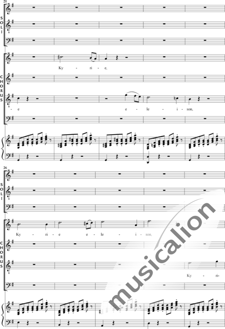 Gounod, Charles: Messe Solennelle de Sainte Cécile (Solemn Mass for St. Cecilia), Kyrie - Solo>sop/ten/bass+Choir>SATB+Organ:2
