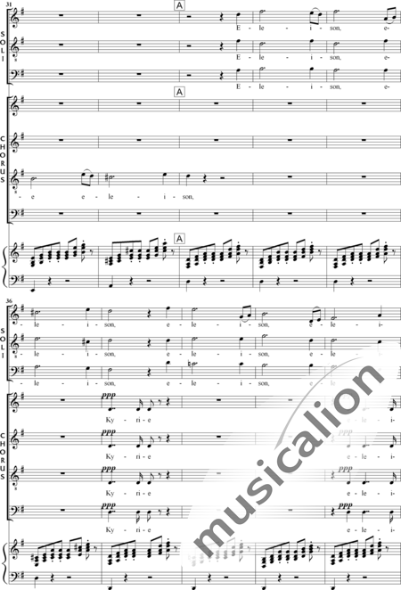 Gounod, Charles: Messe Solennelle de Sainte Cécile (Solemn Mass for St. Cecilia), Kyrie - Solo>sop/ten/bass+Choir>SATB+Organ:3