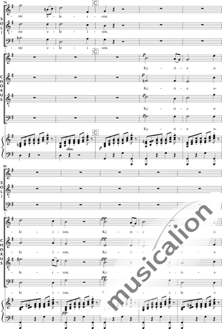 Gounod, Charles: Messe Solennelle de Sainte Cécile (Solemn Mass for St. Cecilia), Kyrie - Solo>sop/ten/bass+Choir>SATB+Organ:8
