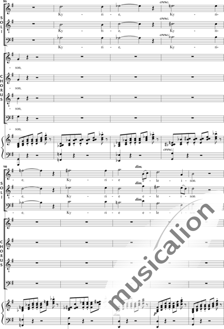 Gounod, Charles: Messe Solennelle de Sainte Cécile (Solemn Mass for St. Cecilia), Kyrie - Solo>sop/ten/bass+Choir>SATB+Organ:9