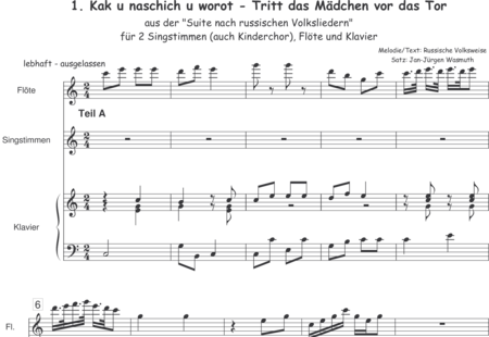 Anonymus, Unknown: Kak u naschich u worot - Tritt das Mädchen vor das Tor - Solo>x+Flute+Pf:0