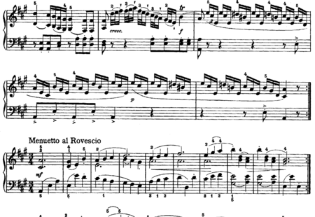 Haydn, (Franz) Joseph: Klaviersonate A-Dur 2. Menuetto al Rovescio - Trio - Klavier:0