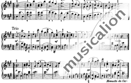 Haydn, (Franz) Joseph: Klaviersonate A-Dur 2. Menuetto al Rovescio - Trio - Klavier:1