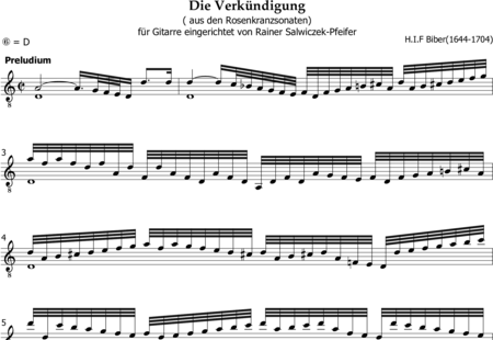 Biber, Heinrich Ignaz Franz: Die Verkündigung ("The Annunciation" from the "Rosenkranzsonaten"/"Rosary Sonata - Guirarra:0