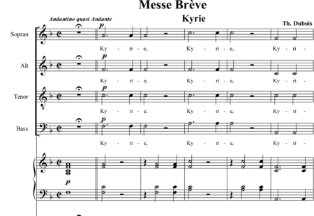 Dubois, Théodore: Messe brève (in F dur) - Chor>SATB+Orgel+Kb:0