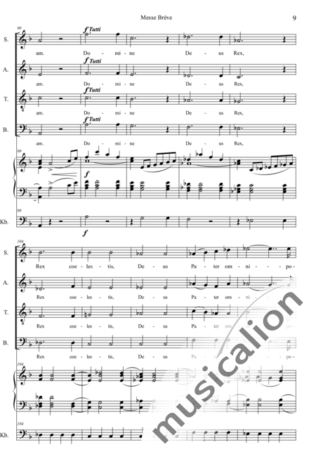 Dubois, Théodore: Messe brève (in F dur) - Chor>SATB+Orgel+Kb:9