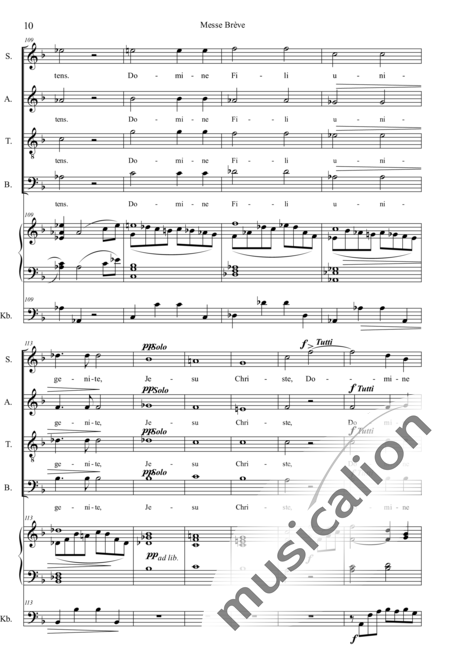 Dubois, Théodore: Messe brève (in F dur) - Chor>SATB+Orgel+Kb:10