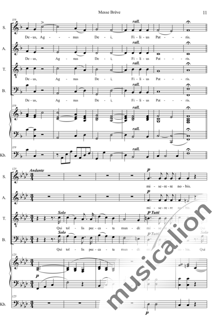 Dubois, Théodore: Messe brève (in F dur) - Chor>SATB+Orgel+Kb:11