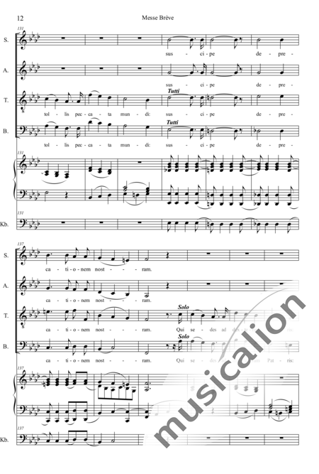 Dubois, Théodore: Messe brève (in F dur) - Chor>SATB+Orgel+Kb:12