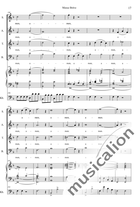 Dubois, Théodore: Messe brève (in F dur) - Chor>SATB+Orgel+Kb:17