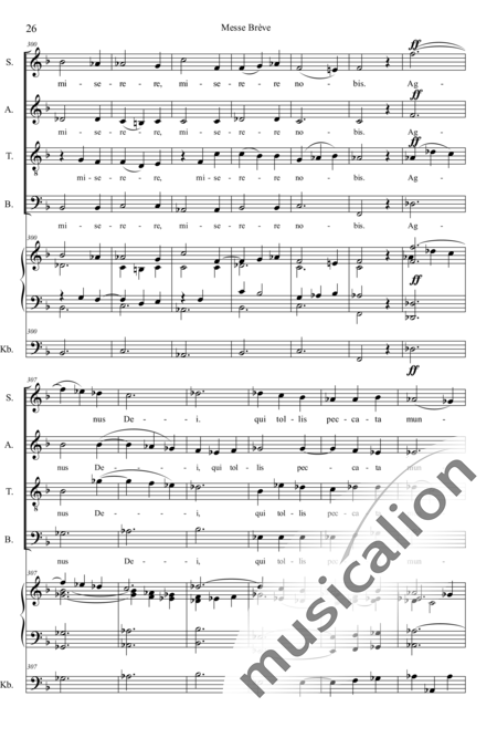 Dubois, Théodore: Messe brève (in F dur) - Chor>SATB+Orgel+Kb:26