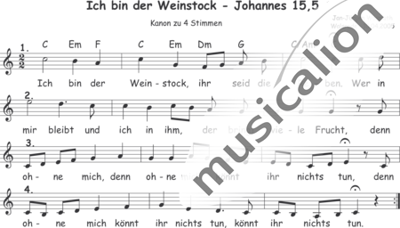 Wasmuth, Jan-Jürgen: Ich bin der Weinstock - Johannes 15,5 - Choir>X:0