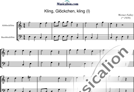 Falley, Werner: Kling, Glöckchen, kling (German Christmas song, easy version) - Recorder 2:0