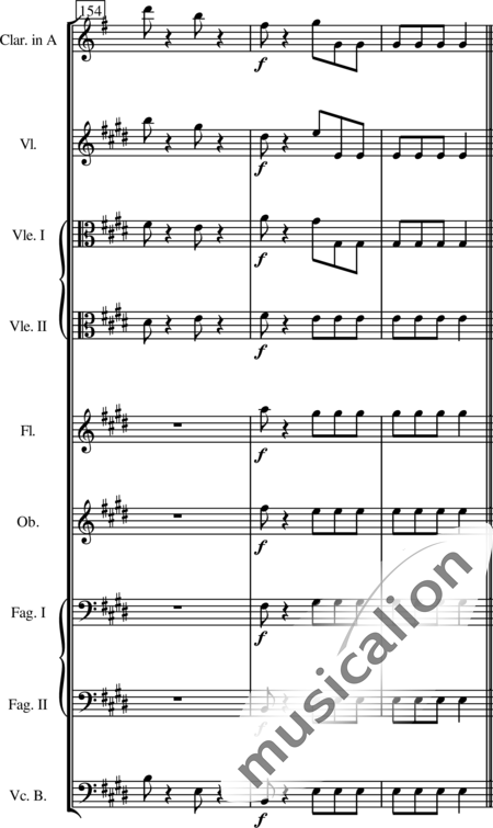Blees, Ulrich: Concerto für Bassetklarinette in E-Dur 3. Rondo - Klarinette+[Fl+Ob+Fg2]+[Vl+Vla2+Vc+Kb]:31
