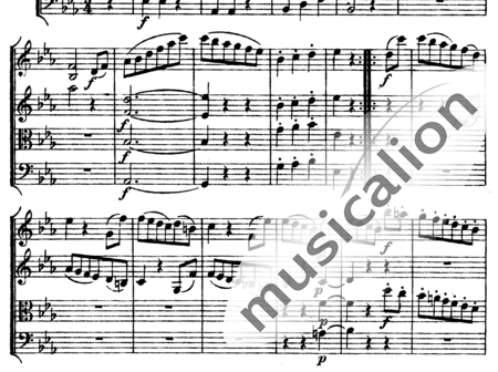 Haydn, (Franz) Joseph: String Quartet in Eb Major, 2nd mvt Scherzando - Trio  - Violin 2+Viola+Vlc:1
