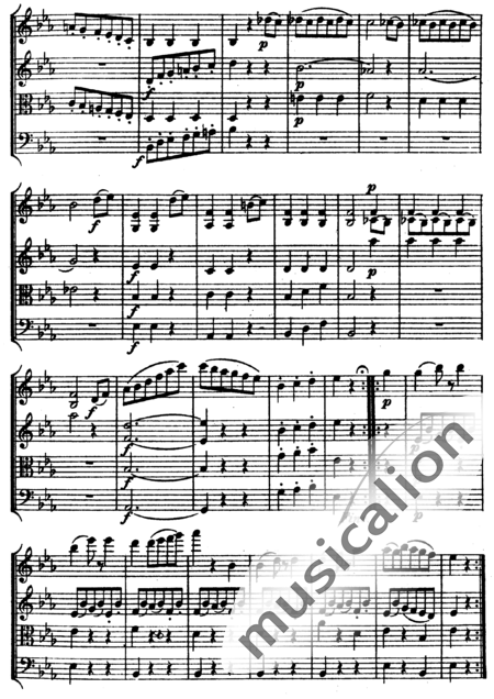 Haydn, (Franz) Joseph: String Quartet in Eb Major, 2nd mvt Scherzando - Trio  - Violin 2+Viola+Vlc:2