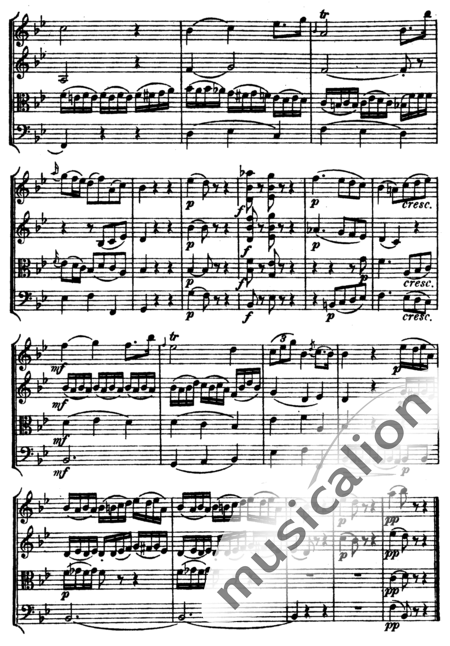 Haydn, (Franz) Joseph: String Quartet in Eb Major, 3rd mvt Largo - Violin 2+Viola+Vlc:4