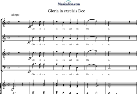 Gounod, Charles: Messe brève No. 7 in C (aux chapelles), 2. Gloria - Choir>SATB+Organ:0
