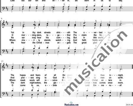 Burnap, Uzziah Christopher: O Little Town of Bethlehem - O Bethlehem, du kleine Stadt - Chor>SATB:1