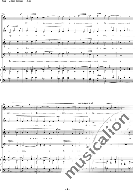 Liszt, Franz: Missa Choralis: 1. Kyrie - Choir>SATB+Organ:3