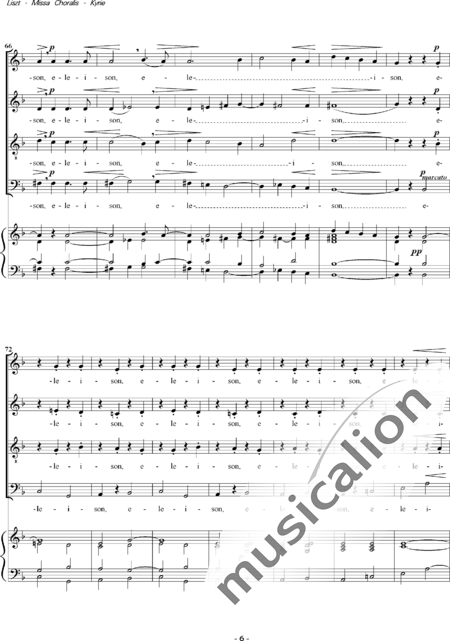 Liszt, Franz: Missa Choralis: 1. Kyrie - Choir>SATB+Organ:5