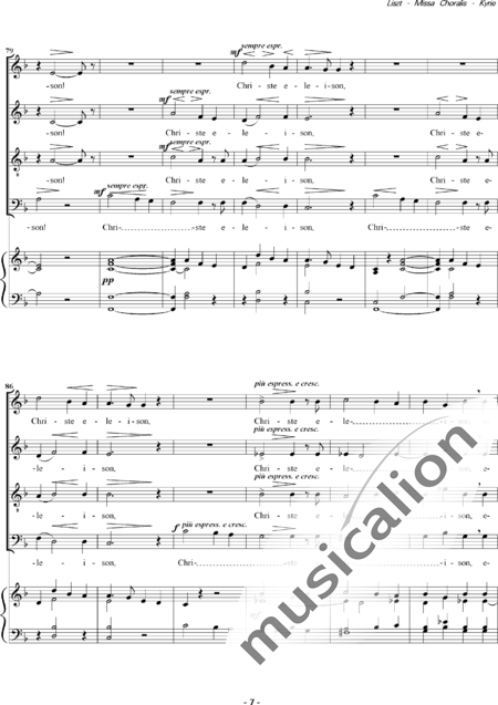 Liszt, Franz: Missa Choralis: 1. Kyrie - Choir>SATB+Organ:6