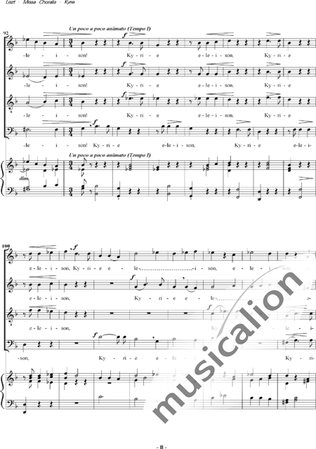Liszt, Franz: Missa Choralis: 1. Kyrie - Choir>SATB+Organ:7