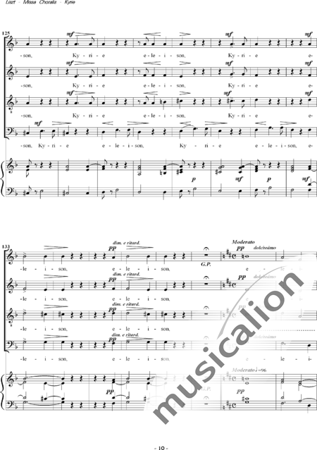 Liszt, Franz: Missa Choralis: 1. Kyrie - Choir>SATB+Organ:9