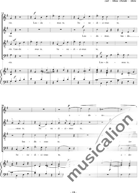 Liszt, Franz: Missa Choralis: 2. Gloria - Choir>SATB+Organ:2