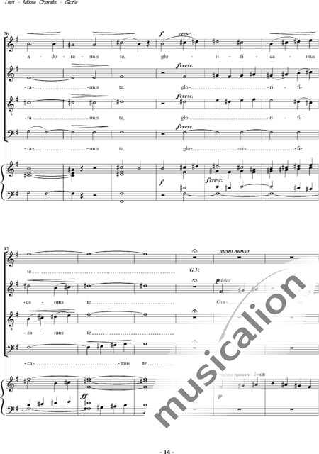 Liszt, Franz: Missa Choralis: 2. Gloria - Choir>SATB+Organ:3