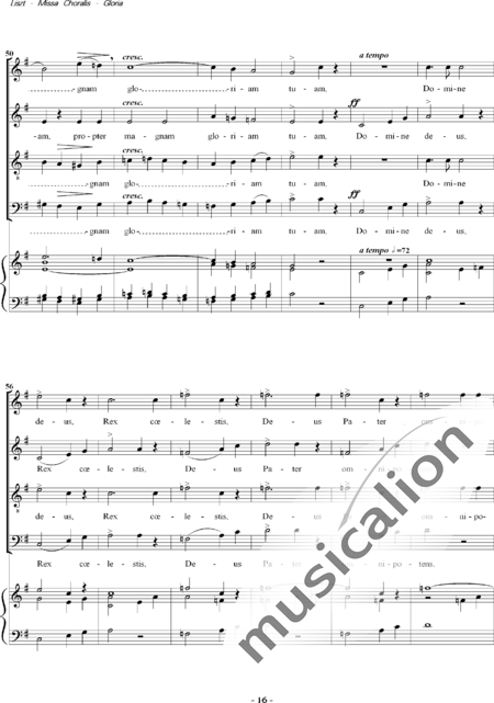 Liszt, Franz: Missa Choralis: 2. Gloria - Choir>SATB+Organ:5
