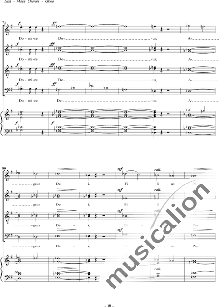 Liszt, Franz: Missa Choralis: 2. Gloria - Choir>SATB+Organ:7