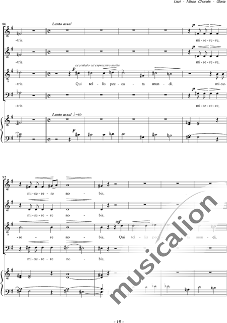 Liszt, Franz: Missa Choralis: 2. Gloria - Choir>SATB+Organ:8