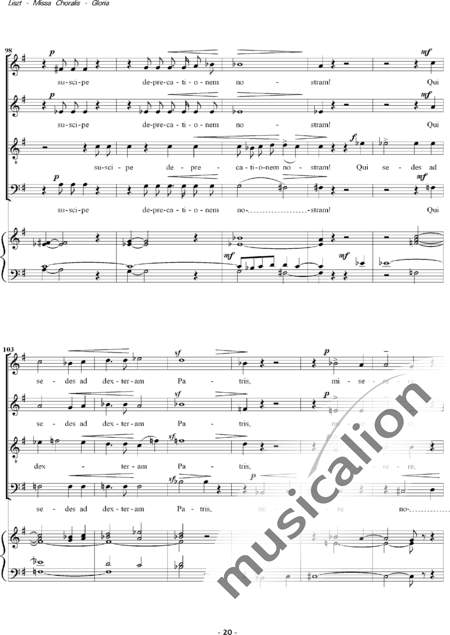 Liszt, Franz: Missa Choralis: 2. Gloria - Choir>SATB+Organ:9
