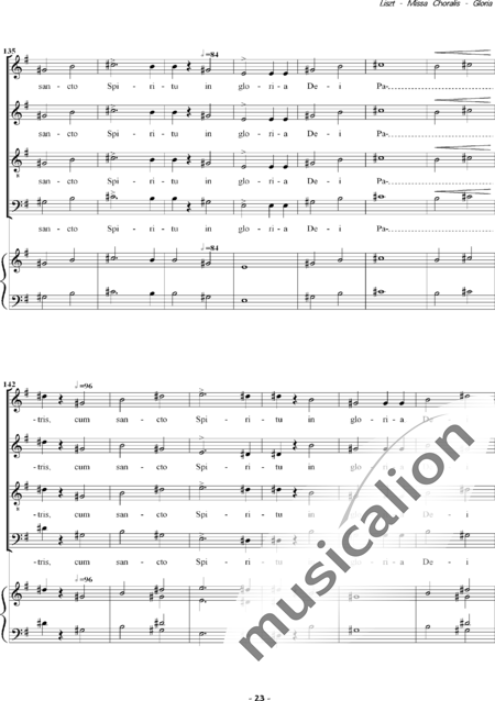 Liszt, Franz: Missa Choralis: 2. Gloria - Choir>SATB+Organ:12
