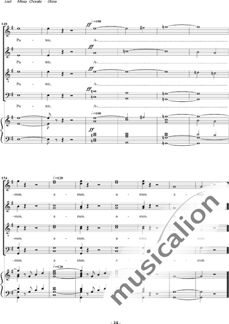 Liszt, Franz: Missa Choralis: 2. Gloria - Choir>SATB+Organ:13