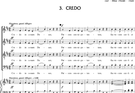 Liszt, Franz: Missa Choralis: 3. Credo - Choir>SATB+Organ:0