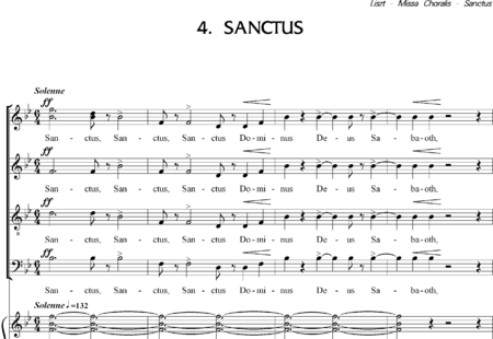 Liszt, Franz: Missa Choralis: 4. Sanctus - Choir>SATB+Organ:0