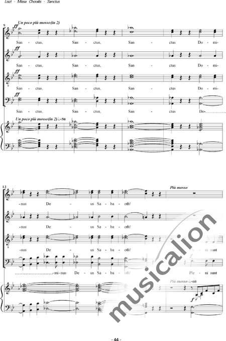 Liszt, Franz: Missa Choralis: 4. Sanctus - Choir>SATB+Organ:2