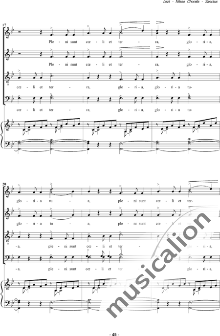 Liszt, Franz: Missa Choralis: 4. Sanctus - Choir>SATB+Organ:3