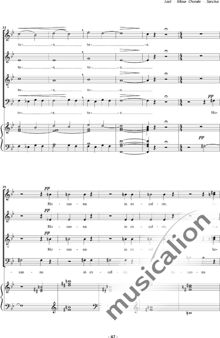 Liszt, Franz: Missa Choralis: 4. Sanctus - Choir>SATB+Organ:5