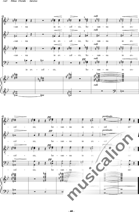 Liszt, Franz: Missa Choralis: 4. Sanctus - Choir>SATB+Organ:6