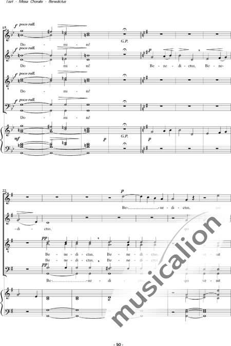 Liszt, Franz: Missa Choralis: 5. Benedictus - Choir>SATB+Organ:2