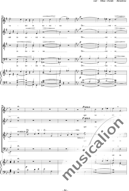 Liszt, Franz: Missa Choralis: 5. Benedictus - Choir>SATB+Organ:3