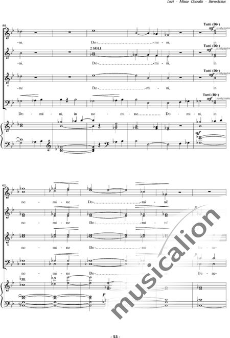 Liszt, Franz: Missa Choralis: 5. Benedictus - Choir>SATB+Organ:5