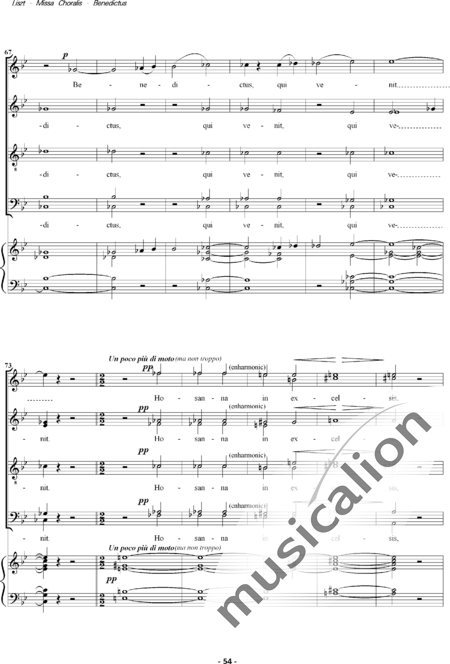 Liszt, Franz: Missa Choralis: 5. Benedictus - Choir>SATB+Organ:6