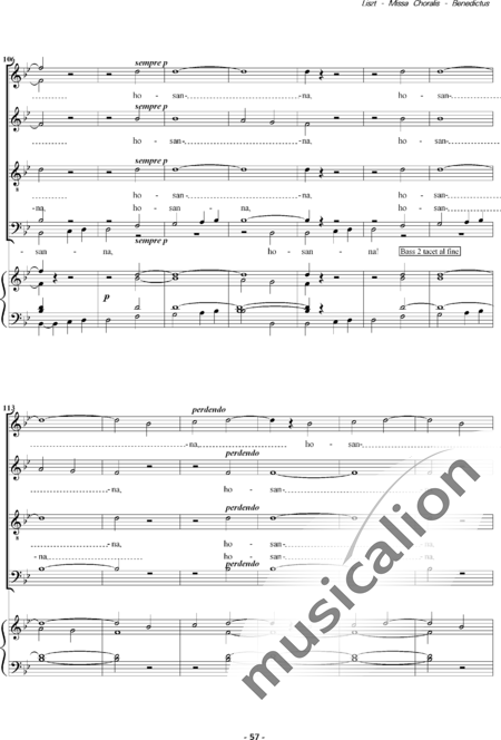 Liszt, Franz: Missa Choralis: 5. Benedictus - Choir>SATB+Organ:9