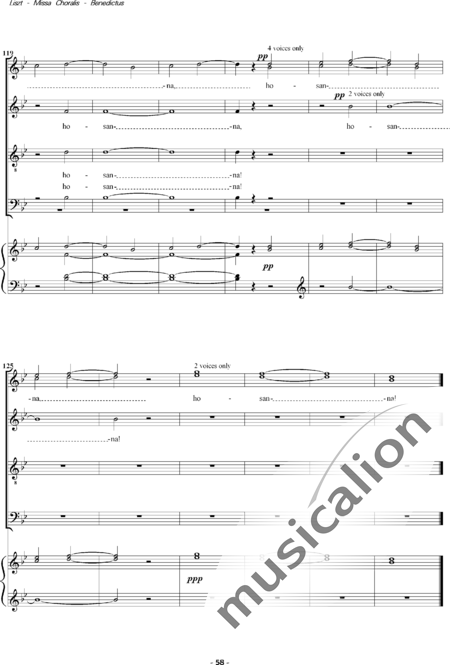 Liszt, Franz: Missa Choralis: 5. Benedictus - Choir>SATB+Organ:10